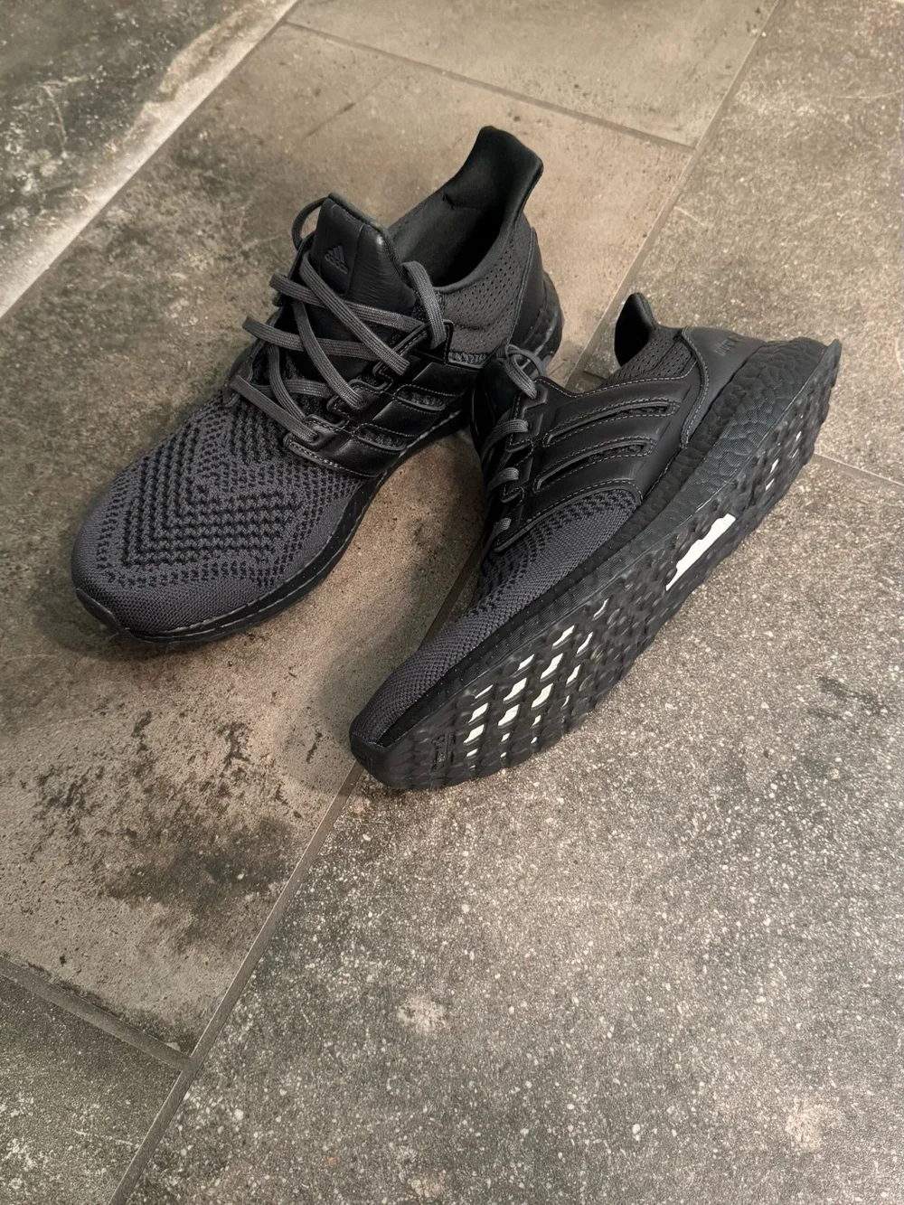 adidas All-Black Knit Athletic Sneakers ultraboost